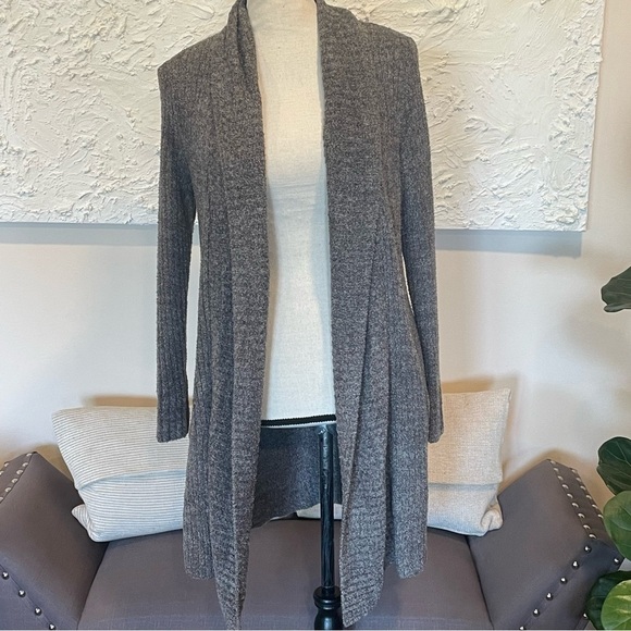 Barefoot Dreams Cozychic Lite Montecito Cardi Cardigan Gray Style 494 Sz XS - Picture 2 of 10